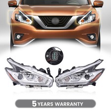 Left & Right Pair Headlights Assembly For Nissan Murano 2015 2016 2017 2018