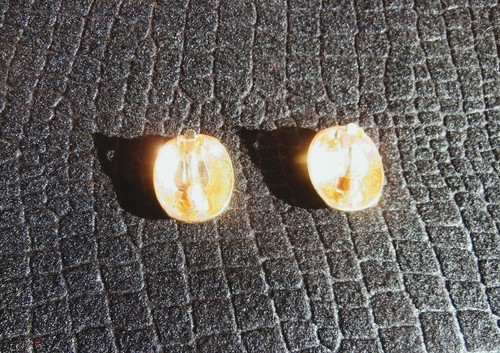 Estate Vintage Oval Harlequin Diamond Deco Design Enamel Gold Plated Earrings - Picture 5 of 7