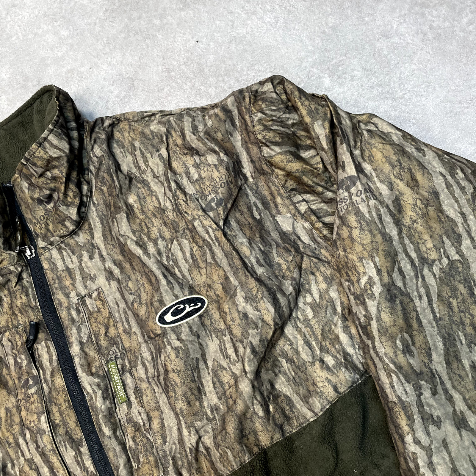 Drake Waterfowl System Magnattach Jacket Mens XL Half Zip Camo Hiking Coat Green image 4