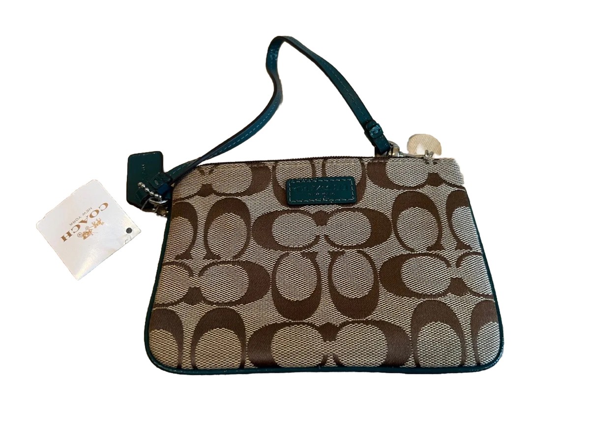 NEW Coach F51775 Park Signature Jacquard Wallet Wristlet Clutch