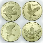 Falcon Island 5 dollars set of 3 coins Siberian birds 2018