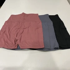 Fullsoft 3 Pack Biker Shorts Womens High Waisted Black/ White/ Pink S-M