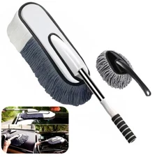 3PCS Microfiber Car Duster Cleaning Brush Exterior Anti-Scratch with Extendable