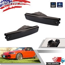 Fits For Honda Crx Cr-x 1990-1991 Smoked Black Front Bumper Signal Lights Pair Fits For Honda Crx Cr-x 1990-1991 Smoked Black Front Bumper Signal Lights Pair