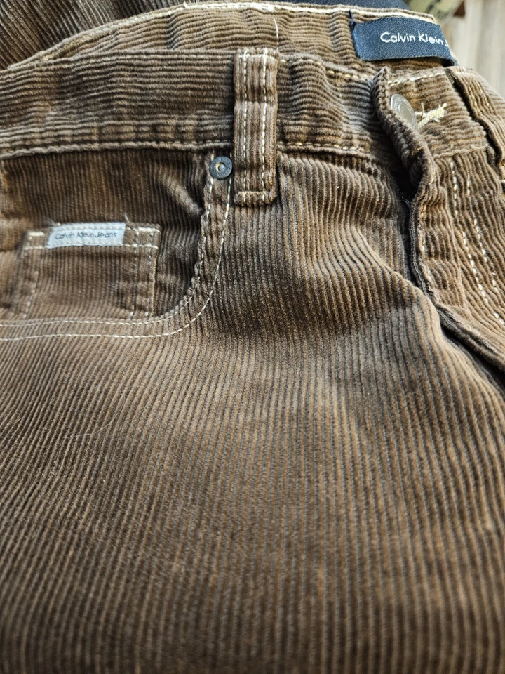 Niñas Marrón Corderoy Calvin Klein Vaqueros/Talla 12, Algodón, Nuevo Con Etiquetas Foto 3 de 4