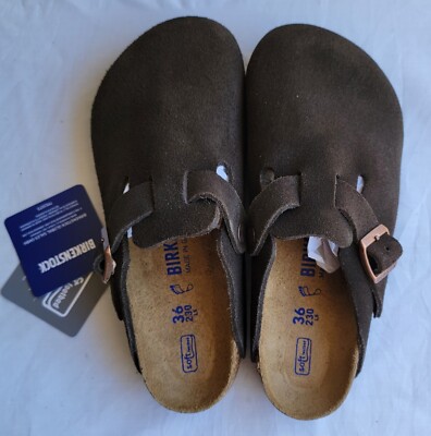 birkenstock Boston Bs Color Mocha Suede Regular Wide | eBay