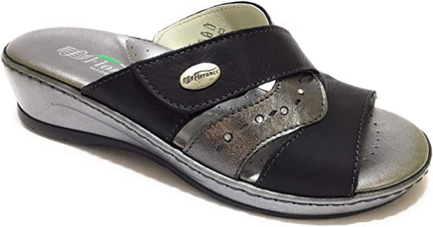 SCARPE SANDALO CIABATTE DONNA FLORANCE 22626 PELLE NERO ORIGINALE