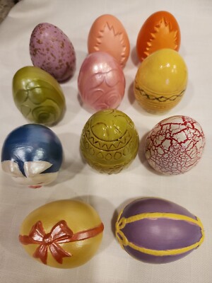Vintage-11 Assorted Ceramic Painted Easter Eggs~312