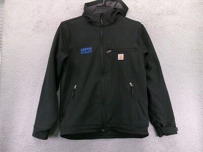 Carhartt Jacket Mens Medium Black Crowley Hooded Lined Rugged Flex 101300 