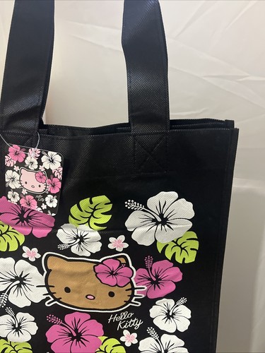 borsa shopper a mano hello Kitty bambina sanrio tessuto nero 35x31x23 - Picture 4 of 5