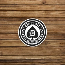 Detroit 313 Motor City Sticker - Classic Black and White Car Logo Decal #464