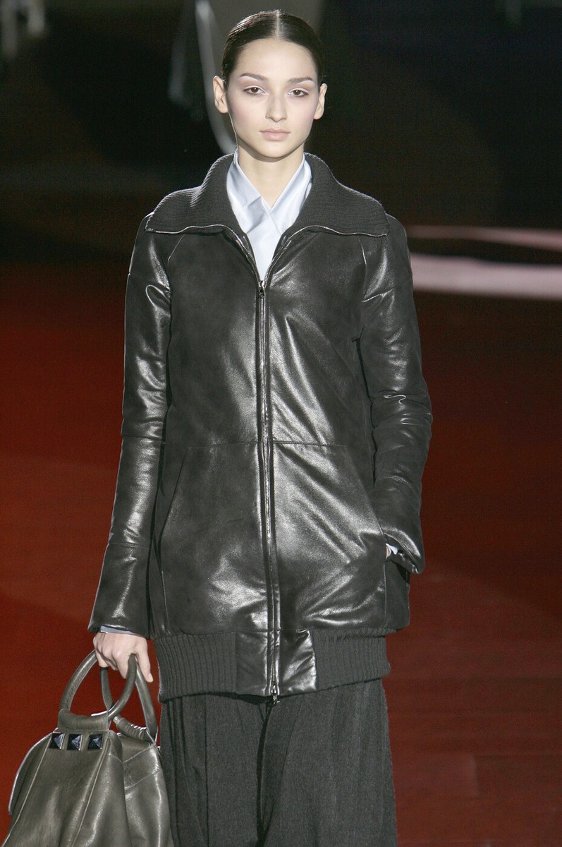 MARC JACOBS ZIP FRONT LEATHER JACKET COAT RUNWAY DARK BROWN 6