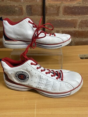 Champion MVP White Red Blue Athletic Classic Mid Top Sneaker Turnschuhe UK11 EU 46