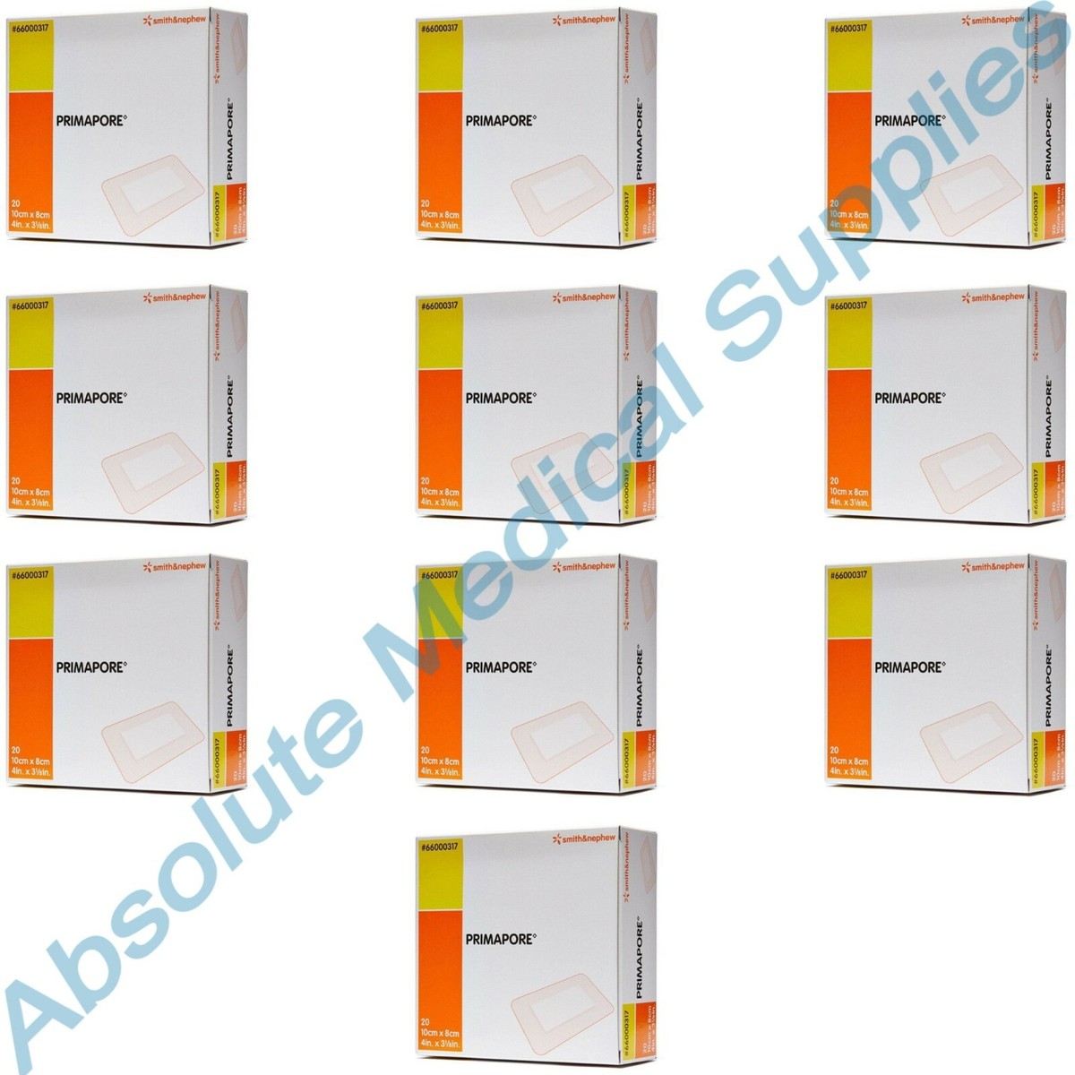 200-Pieces* Smith & Nephew PRIMAPORE Adhesive Wound 4"x3.125" Dressing  66000317 | eBay