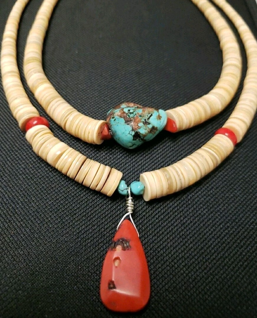 DOUBLE STRANDED NATIVE AMERICAN STERLING SILVER T… - image 1