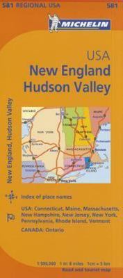 New England, Hudson Valley - Michelin Regional USA Map 581 by Michelin (2017,...