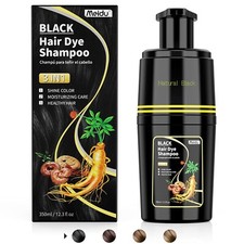 Black Hair Dye Shampoo 3 in 1, Hair Color Shampoo for Cover Grey Hair, 12.3 Oz..