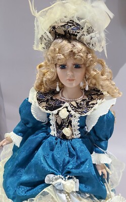 Yeux poupée ancienne bleu 14mm Blue mouth blown eyes for