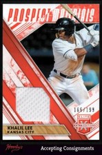 2019 Elite Extra Edition Prospect Materials Orange Khalil Lee 166/199 JERSEY RC