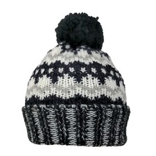 Old Navy Beanie Hat Multicolor One Size Stretch Hand Knitted Pom Pom Winter