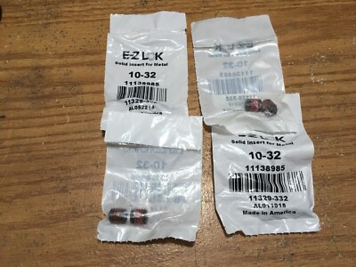 Carbon Steel Insert For Metal #10-32  Qty: 8