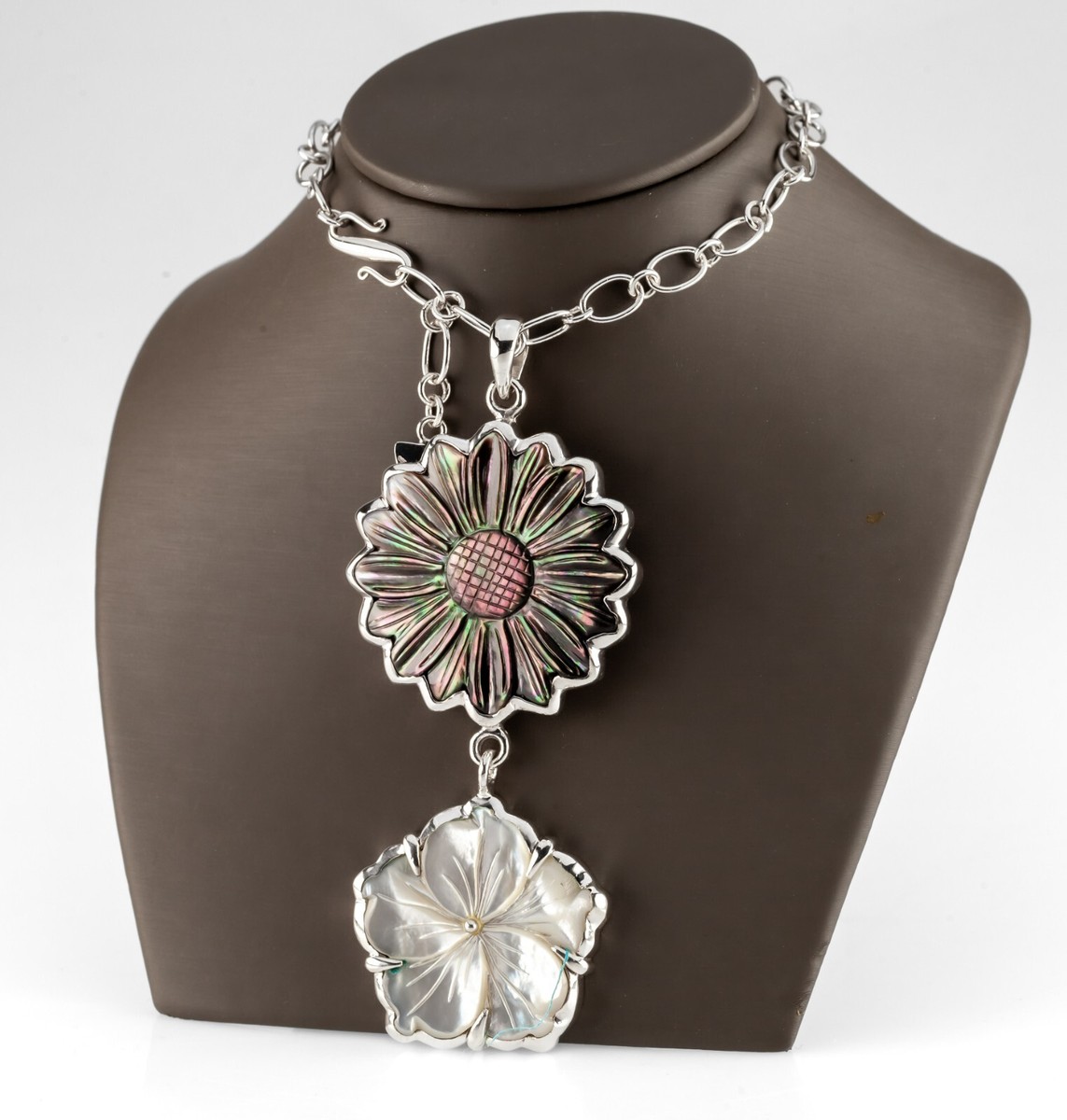 Sterling Silver Abalone Flower Necklace Sterling Silver Abalone Flower Necklace