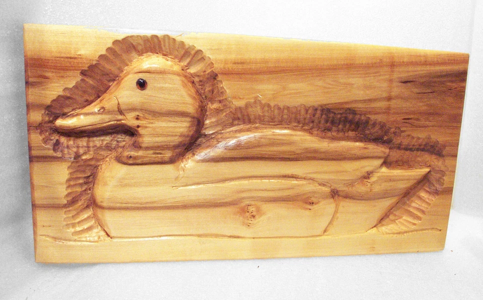 Placas de madera de pato talladas a mano 13x7 aves silvestres terminadas y sin terminar Foto 2 de 4