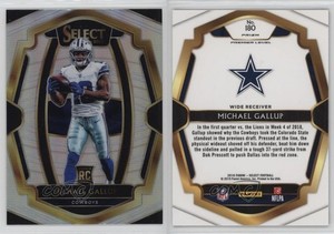 2018 Panini Select Premier Level Silver Prizm Michael Gallup #180 Rookie RC