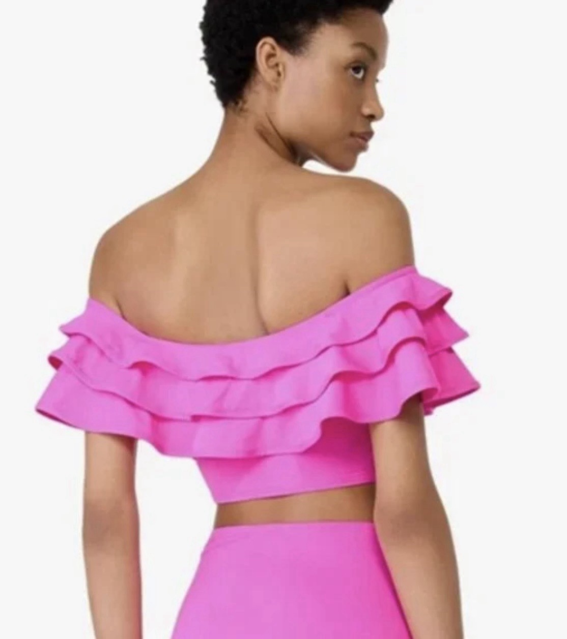 kate spade new york Ruffle Bikini Top - Solids Color: 668 VIVID SNAPDRAGON NWT thumbnail 2