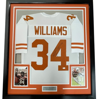 #ad Framed Autographed Signed Ricky Williams 33x42 Texas White Jersey JSA COA Auto $399.99