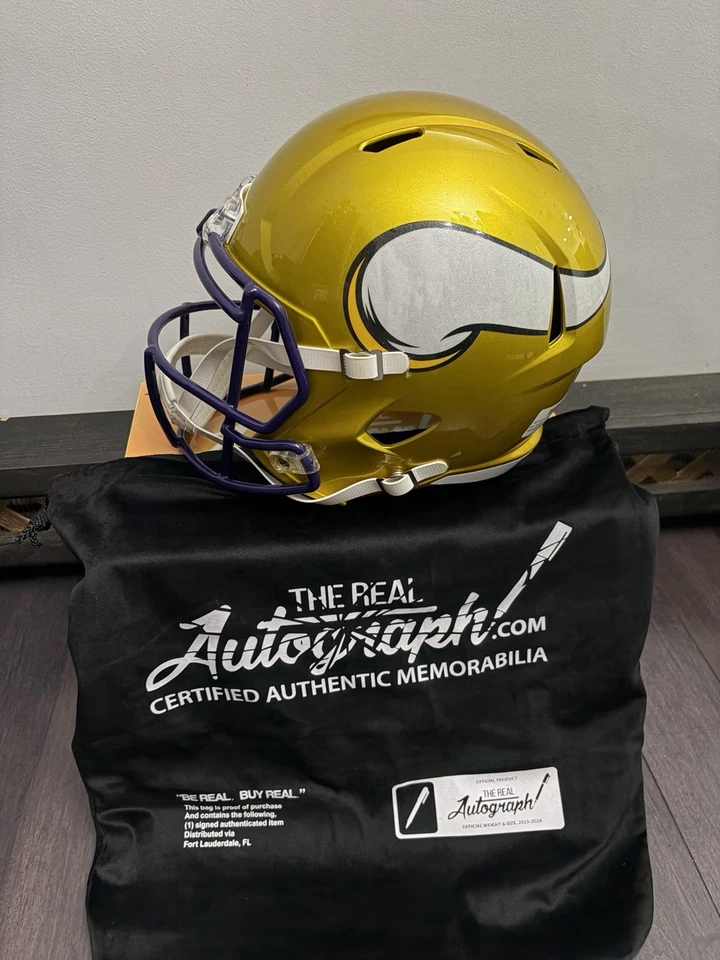 赫歇尔·沃克签名维京人闪光灯 FS 复制品全尺寸头盔贝克特 — 第 3/4 张图片