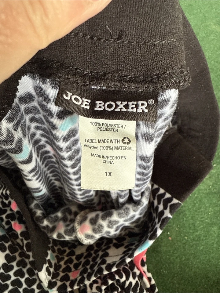 Pantalones de salón Joe Boxer para mujer corazones negros talla 1X Foto 4 de 4