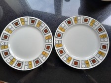Vintage Kathie Winkle Ironstone Design 9 Inch Plates  As Seen In Schitts Creek