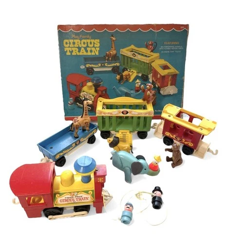 Vintage Fisher Price Play Family Circus Train #991 Complete Set In Box