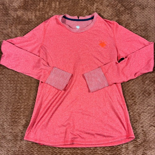 Rabbit EZ Tee Long Sleeve Running Shirt Women Medium Red Heather Performance EUC