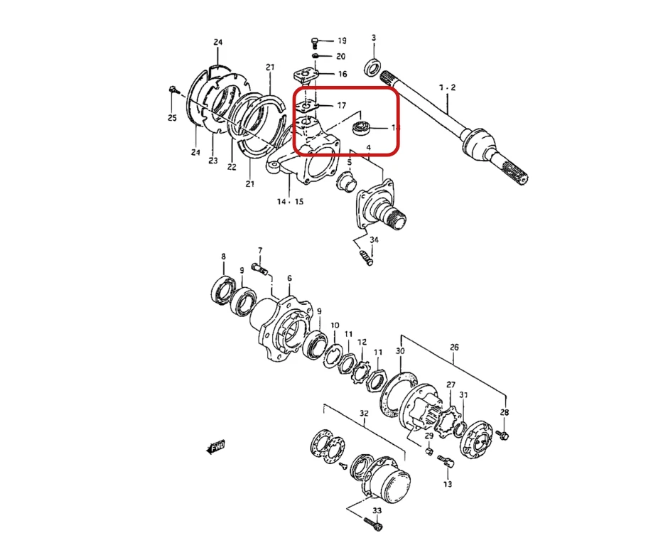 NUEVO Rodamientos de nudillos para Suzuki Samurai SJ 1986-1995 PAQUETE DE 4 09265-15002 30302 Foto 2 de 2