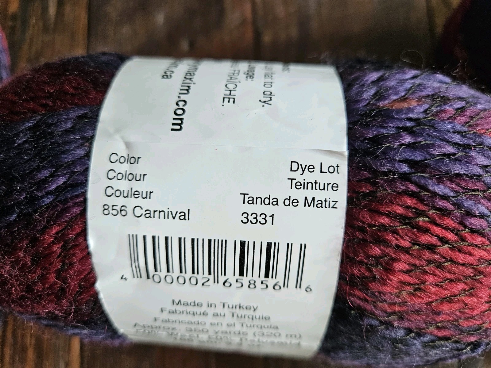 Mary Maxim Self Striping Wool Blend Yarn