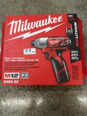Milwaukee 2462-22 Impact Kit With Hard Case Brand New! Ready To Go!