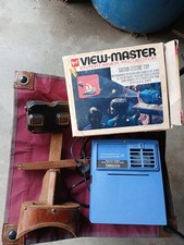 Vintage GAF View Master Model LV-1 Entertainer Projector Blue Plus Wooden Viewer