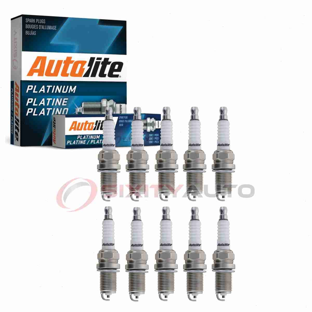 10 pc Autolite Platinum Spark Plugs for 2007-2011 Audi S6 5.2L V10 Ignition wy