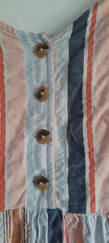 leichtes Sommerkleid Gr 44 Träger verstellbar/ gestreift - Bild 2 von 4