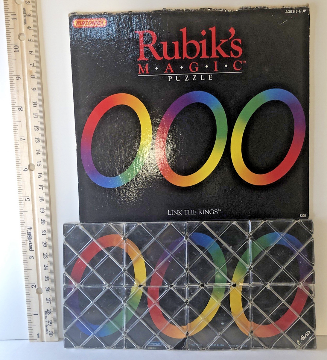 Vintage 1986 Rubik's Magic Puzzle Link The Rings 8308 Matchbox