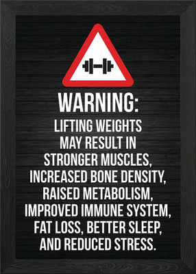 Lifting Benefits Warnung gerahmtes Wandbild Poster Leinwanddruck Bild
