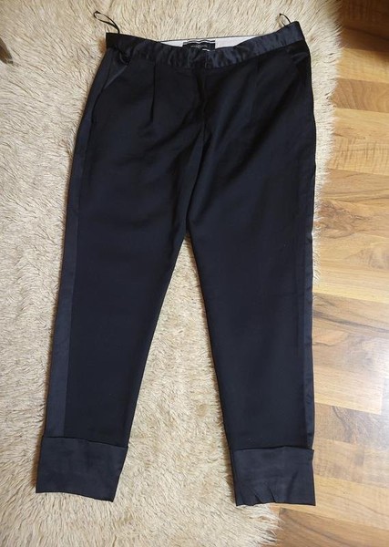 Women By Malene Birger Trousers Black Satin 38 / M
