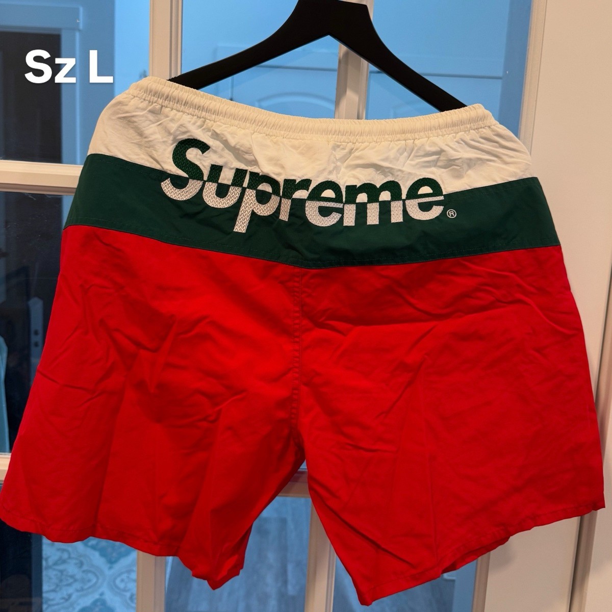 Supreme Split Logo Water Short Large Red SS17 Rare BNWT Swim