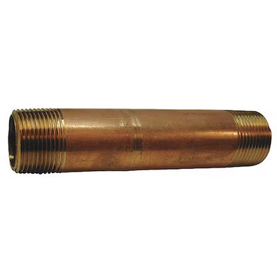 1/8'' Mnpt X 6'' Tbe Red Brass Pipe Nipple Sch 40, 460-060
