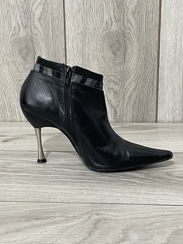 Red Or Dead Pointed Toe Ankle Leather High Steel Heels Boot UK 4 EU37 Shoes - Picture 9 of 23