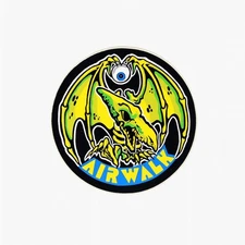 1980s Airwalk Pterodactyl Eye Ball Vintage Sticker Rare 3.5" Circle