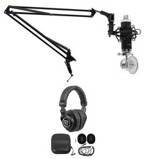 Rockville PC Gaming Streaming Twitch Bundle RCM03 Microphone Headphones Boom Arm
