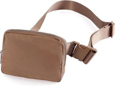 Unisex Mini Belt Bag with Adjustable Strap Small Fanny Pack Many Uses Brown